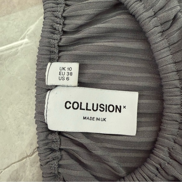 Women’s Collusion Bandeau Crop Top Spaghetti Strap Tie Front Size 6 - Picture 10 of 13